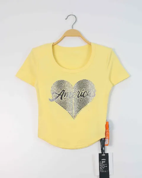 Áo phông nữ cổ tròn croptop TT 2071 đen H12.2026.2
